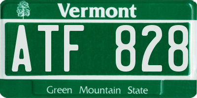 VT license plate ATF828