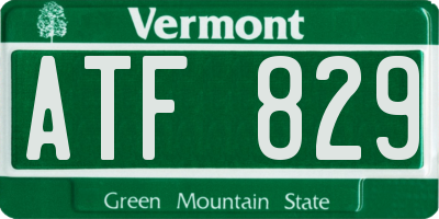 VT license plate ATF829