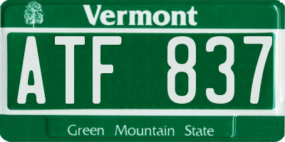 VT license plate ATF837