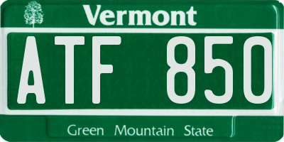 VT license plate ATF850