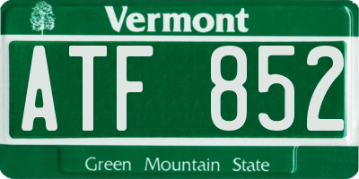 VT license plate ATF852