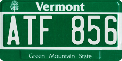 VT license plate ATF856