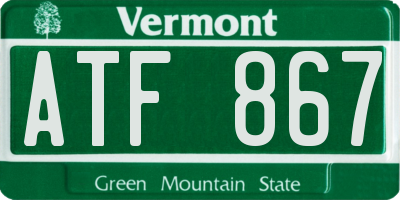 VT license plate ATF867