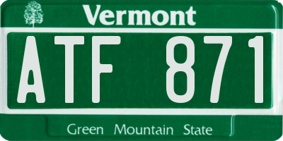 VT license plate ATF871