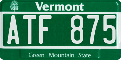 VT license plate ATF875