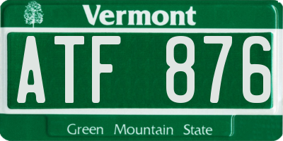 VT license plate ATF876