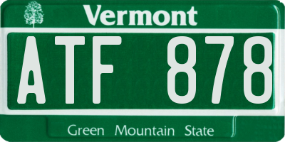 VT license plate ATF878