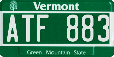 VT license plate ATF883
