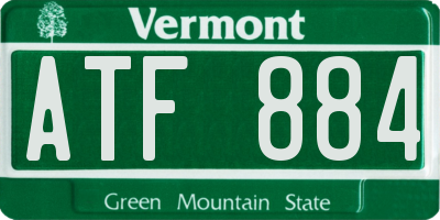 VT license plate ATF884