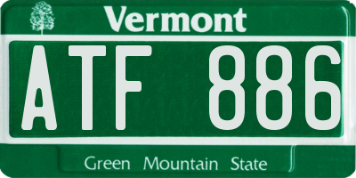 VT license plate ATF886