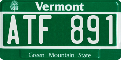 VT license plate ATF891