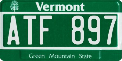 VT license plate ATF897