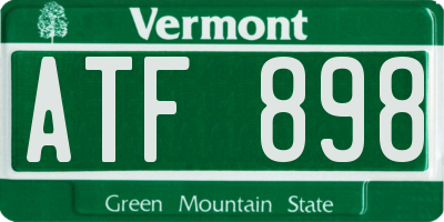 VT license plate ATF898