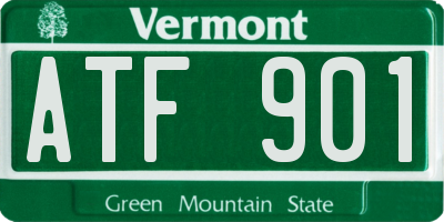 VT license plate ATF901