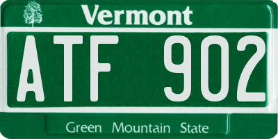 VT license plate ATF902