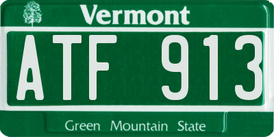 VT license plate ATF913