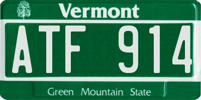 VT license plate ATF914