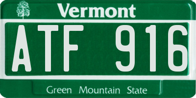 VT license plate ATF916