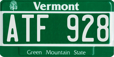 VT license plate ATF928
