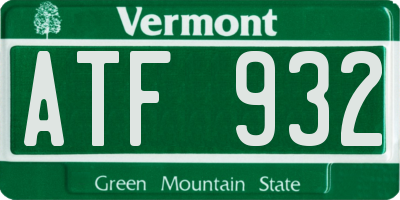 VT license plate ATF932
