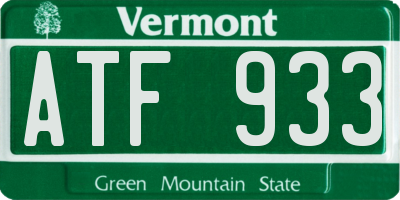 VT license plate ATF933