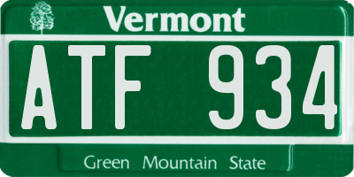 VT license plate ATF934