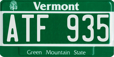 VT license plate ATF935