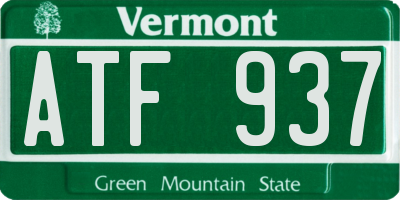 VT license plate ATF937