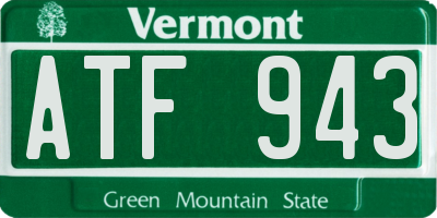 VT license plate ATF943
