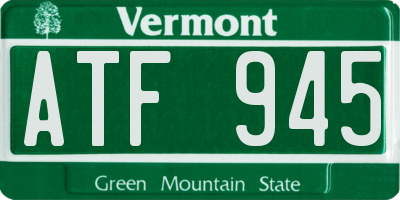 VT license plate ATF945