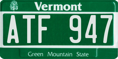 VT license plate ATF947