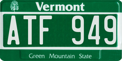 VT license plate ATF949
