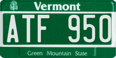VT license plate ATF950