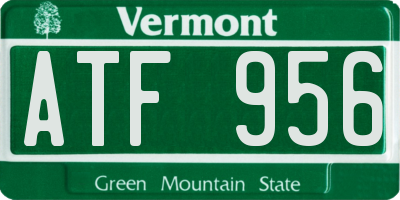 VT license plate ATF956