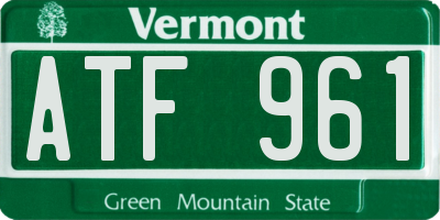 VT license plate ATF961