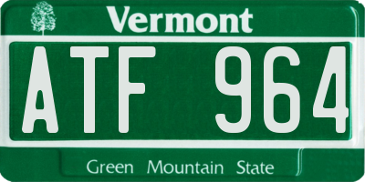 VT license plate ATF964