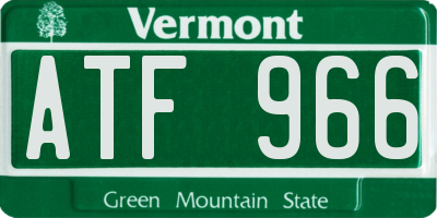 VT license plate ATF966