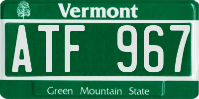 VT license plate ATF967