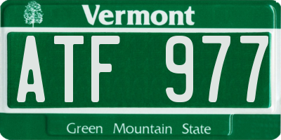 VT license plate ATF977