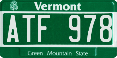 VT license plate ATF978
