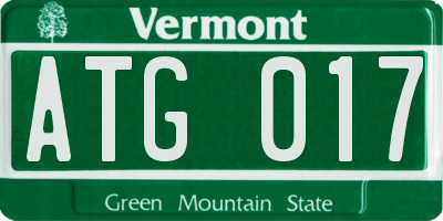 VT license plate ATG017