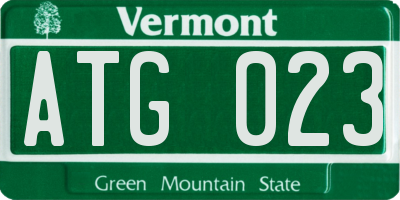 VT license plate ATG023