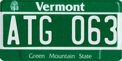 VT license plate ATG063