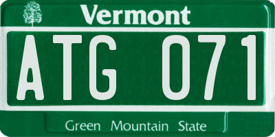 VT license plate ATG071