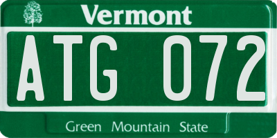 VT license plate ATG072