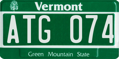VT license plate ATG074