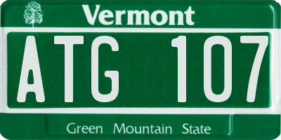 VT license plate ATG107