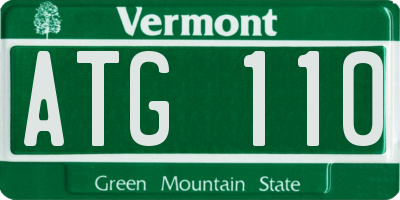 VT license plate ATG110