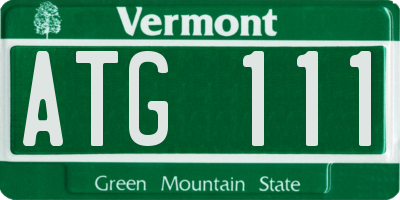 VT license plate ATG111