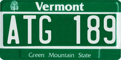 VT license plate ATG189